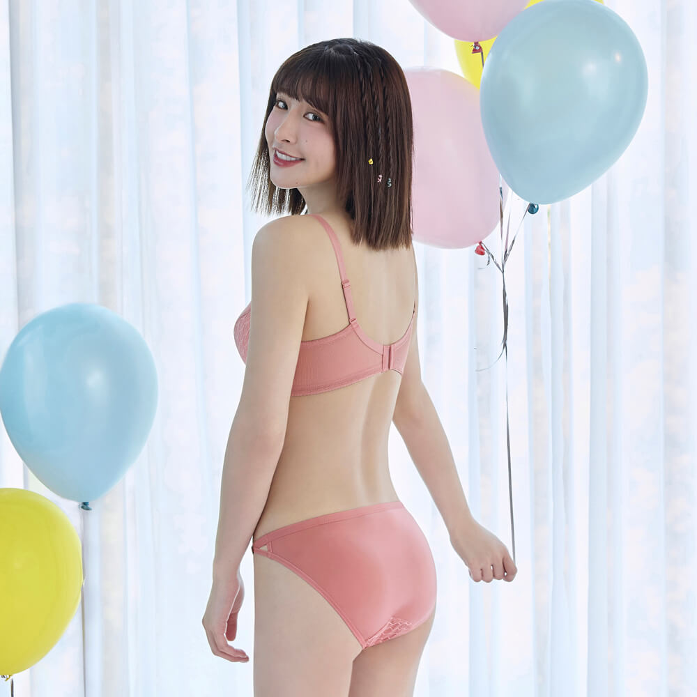 【軟鋼圈Push-Up】啵提集中胸圍 B-F杯(玫紅粉)