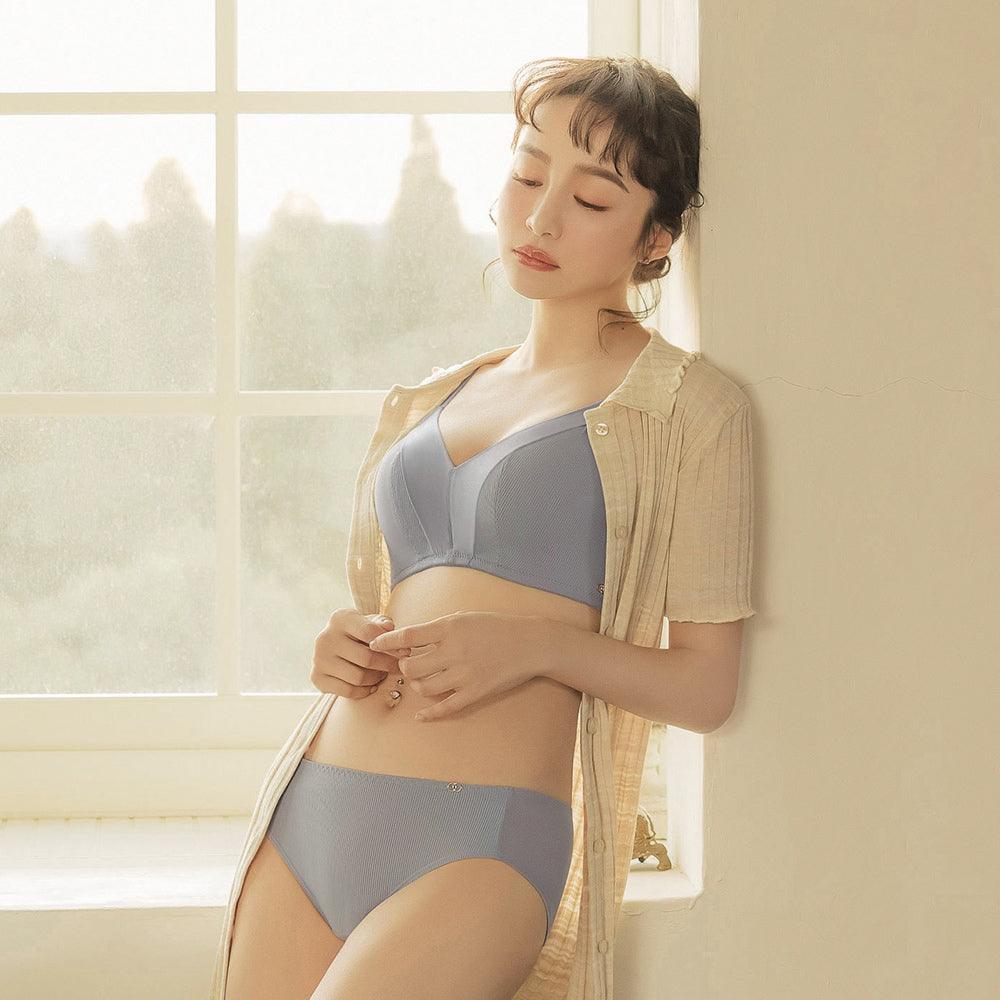 曼黛瑪璉 Mode Marie Panty 【無鋼圈系列】低腰寬邊三角內褲(黑/百搭藍/輕甜膚)