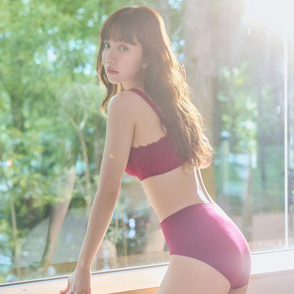 【顯瘦包覆】HiBra胸圍 C-G杯 (苺紫紅)