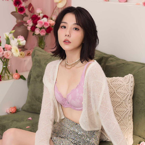 曼黛瑪璉 Mode Marie Bra 【集中飽滿】雙弧胸圍 B-G杯（櫻粉紫）