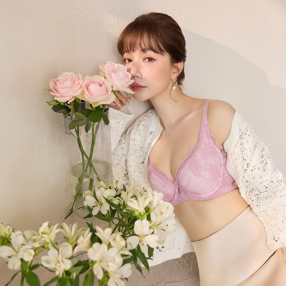 曼黛瑪璉 Mode Marie Bra 【集中飽滿】雙弧胸圍 B-G杯（櫻粉紫）
