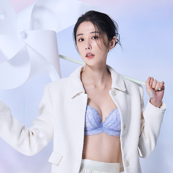 【集中飽滿】雙弧胸圍 B-G杯（雲霧藍）