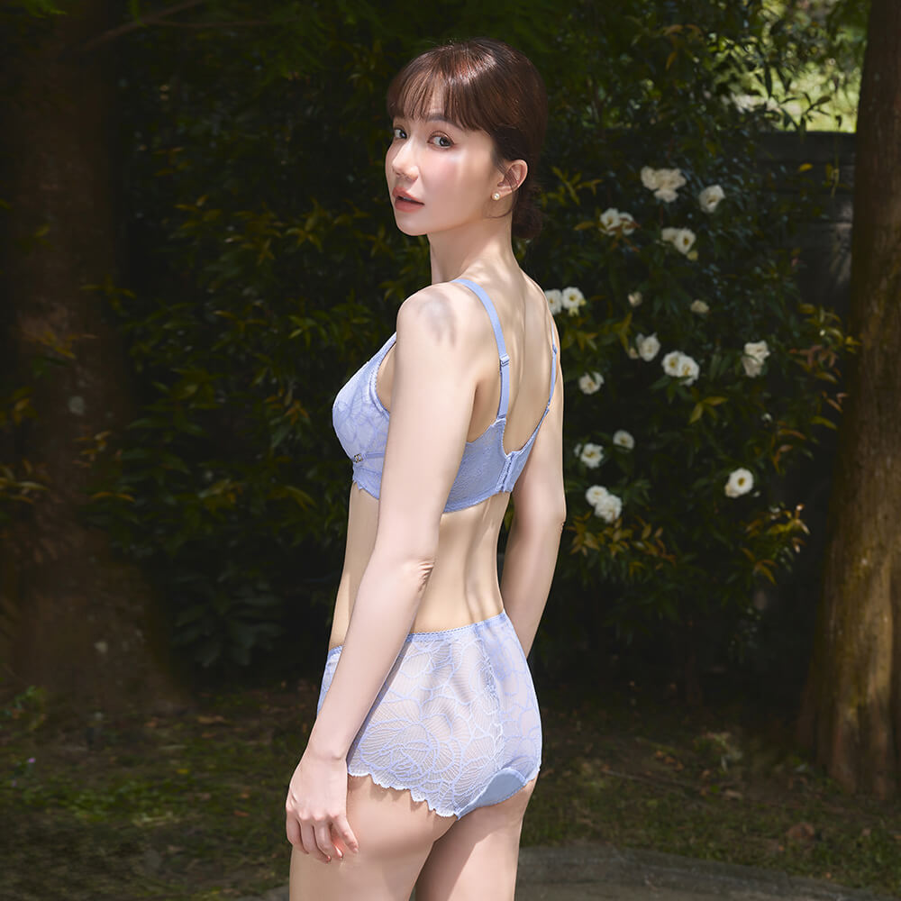 【集中飽滿】雙弧胸圍 B-G杯（雲霧藍）