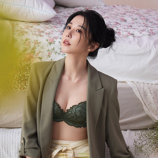 【集中飽滿】雙弧胸圍 B-G杯（静謐綠）