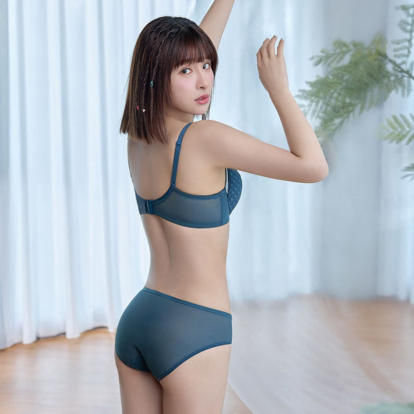 【軟鋼圈Push-Up】啵提集中胸圍 B-F杯（海灣藍）