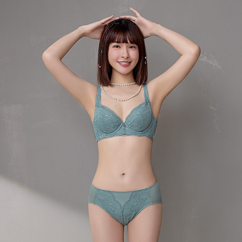 【安心穩定】啵提 包覆副乳胸圍 B-G杯 (中碧藍)