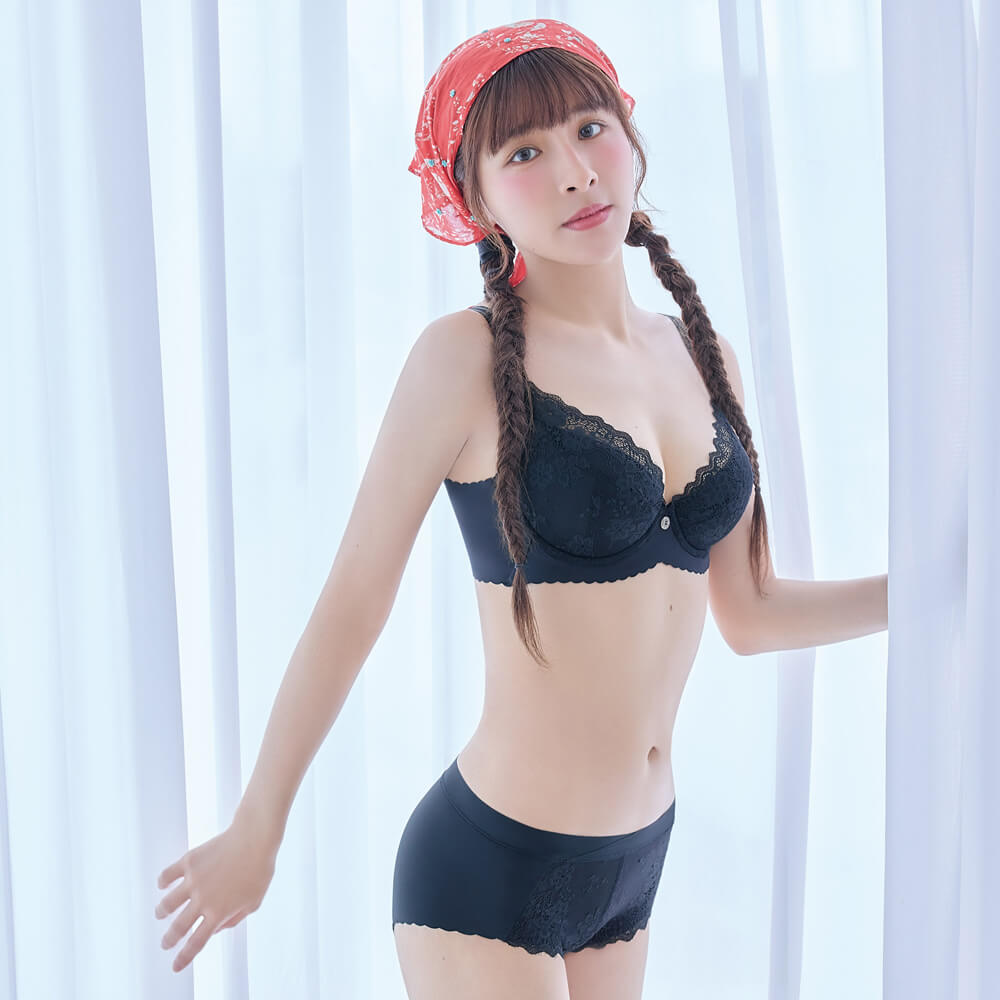 【顯瘦不顯胸】美G啵提 胸圍 C-G杯 (暮藍黑)