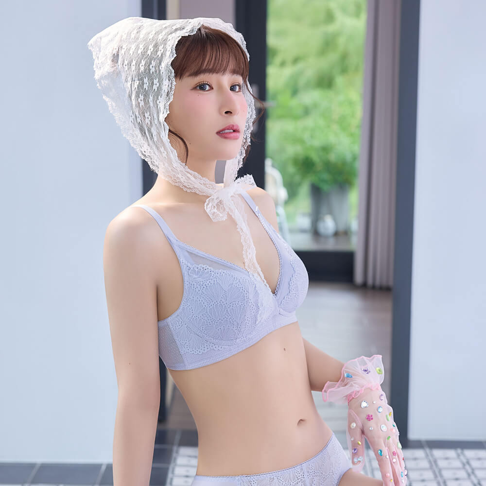 【紓壓集中】無鋼圈胸圍 B-F杯 (晨曦藍)