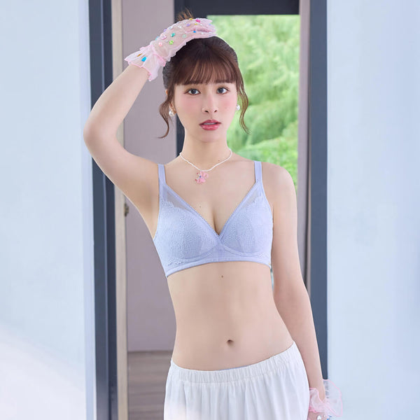 【紓壓集中】無鋼圈胸圍 B-F杯 (晨曦藍)